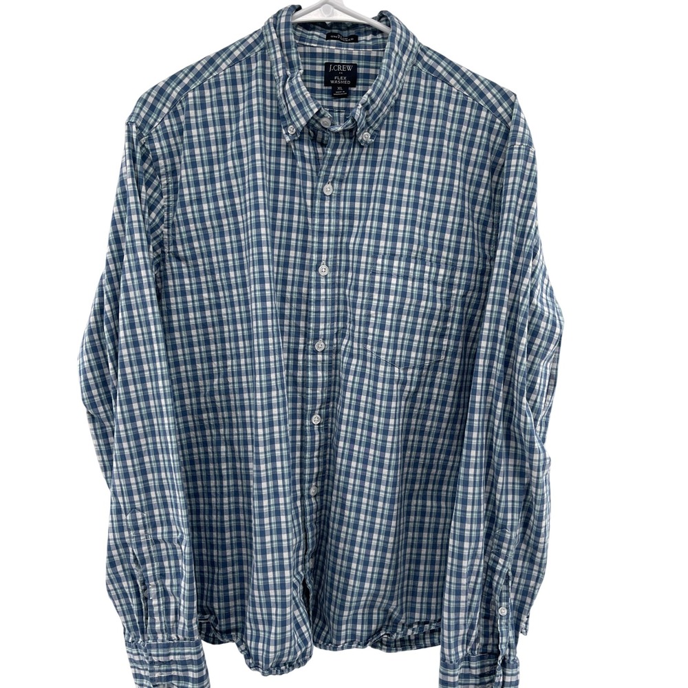 J Crew Mens Slim Untucked Flex Washed Plaid Button Down Shirt‎ XL - Picture 2 of 7